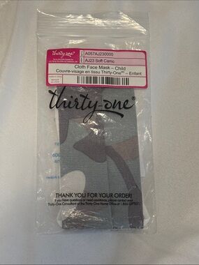 thirty-one Kids Cloth Face Mask in Soft Camo Gray
